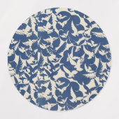 青と白のペットのラベルの鳥 ラベル (デザイン1)