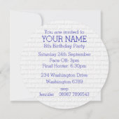 青と白のホッケージャージの誕生日パーティー 招待状 (裏面)