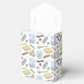 青と白のホー焼いたムクッキーまたはパイのスライス フェイバーボックス (オープン)