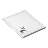 青と白のボストンテリアの漫画の犬と歩く ノートパッド (アングル)