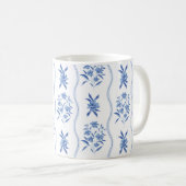 青と白のボタニカルマグ コーヒーマグカップ (正面右)