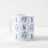 青と白のボタニカルマグ コーヒーマグカップ (正面左)