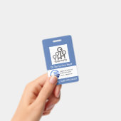青と白のボックス写真テンプレート 医療スタッフID バッジ (手持ち)