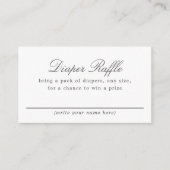 青と白のポルカドットベビーシャワーおむつラッフル エンクロージャーカード (正面)