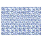 青と白のマグノリアスToile de Jouy テーブルクロス (正面(横))