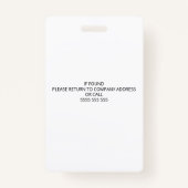 青と白のマネージャの従業員ID （ロゴ付き） バッジ (裏面)