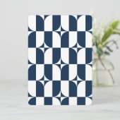 青と白のミッドセンチュリー モダン 招待状 (スタンド正面)