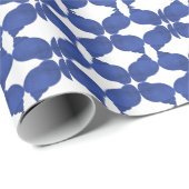 青と白のミニマルな海岸の貝殻 シンプル ラッピングペーパー (ロールコーナー)