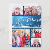 青と白のメリークリスマス5 – 写真 シーズンカード (正面)