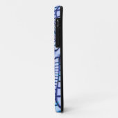 青と白のモザイクのフラクタルのフラクタル電話ケース Case-Mate iPhoneケース (裏面/左)