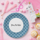 青と白のモザイク ペーパープレート (パーティー)