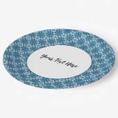 青と白のモザイク ペーパープレート (アングル)