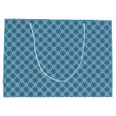 青と白のモザイク ラージペーパーバッグ (裏面)