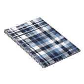 青と白のモダンタータンチェック格子縞 ノートブック (右側)