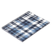 青と白のモダンタータンチェック格子縞 ノートブック (左側)