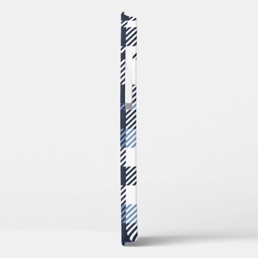 青と白のモダンタータンチェック格子縞 Case-Mate iPhoneケース (裏面 / 左)