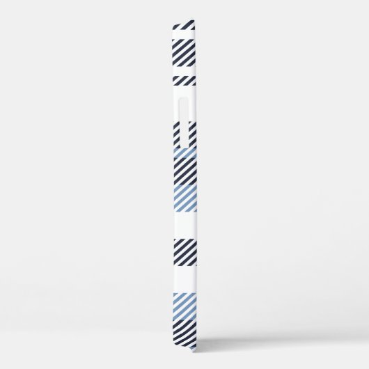 青と白のモダンタータンチェック格子縞 Case-Mate iPhoneケース (裏面 / 右)