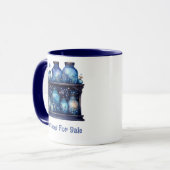 青と白のモダンハロウィーンの販売のオプション マグカップ (正面左)