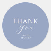 青と白のモノグラムありがとうござ結婚う ラウンドシール (正面)