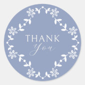 青と白のモノグラムありがとうござ結婚う ラウンドシール (正面)