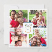 青と白のモノグラムの紋章4枚の写真 シーズンカード (正面)