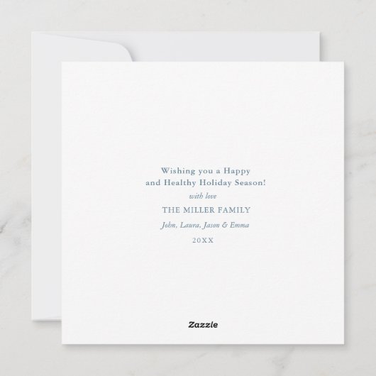 青と白のモノグラムの紋章4枚の写真 シーズンカード (裏面)