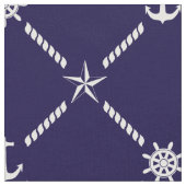 青と白のモノグラム航海の ファブリック (クローズアップ)