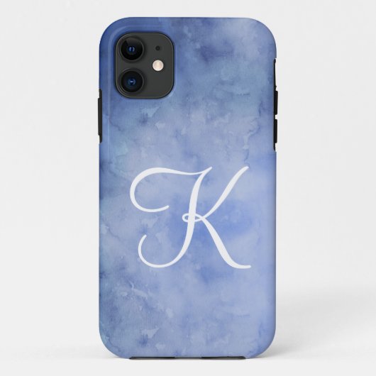 青と白のモノグラム オリジナルデザイン Case-Mate iPhoneケース (裏面)