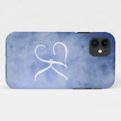 青と白のモノグラム オリジナルデザイン Case-Mate iPhoneケース (裏面(横))