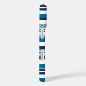 青と白のモノグ数々のラストライプム Case-Mate iPhoneケース (裏面 / 右)