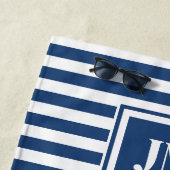 青と白のモノグ航海のラストライプム ビーチタオル (インサイチュ)