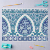 青と白のモロッコのスタイルモチーフ 薄葉紙 (クラフト)