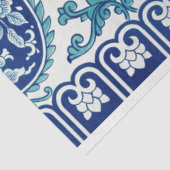 青と白のモロッコのスタイルモチーフ 薄葉紙 (詳細)