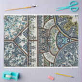 青と白のモロッコインスパイアのデカップ紙 薄葉紙 (クラフト)