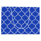 青と白のモロッコ地中海のパターン ラージペーパーバッグ (裏面)