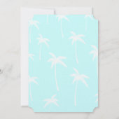 青と白のヤシ結婚の木 招待状 (裏面)