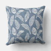 青と白のヤシ離れの装飾用クッション クッション (裏面)