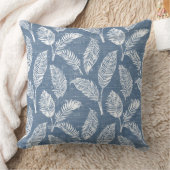 青と白のヤシ離れの装飾用クッション クッション (ブランケット)