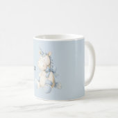 青と白のユニコーン コーヒーマグカップ (正面右)