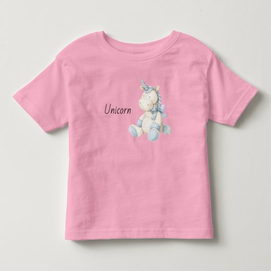 青と白のユニコーン トドラーTシャツ (正面)