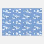 青と白のラッ航海のピングシート ラッピングペーパーシート (正面3)