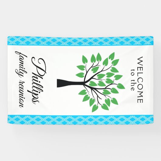 青と白のラティスファミリ懇親会バナー 横断幕 (横)