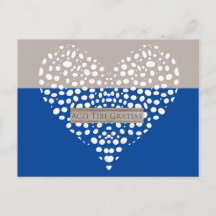 青と白のラテンサンキューカード