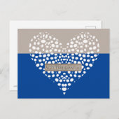 青と白のラテンサンキューカード ポストカード (正面/裏面)