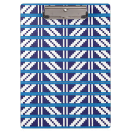 青と白のラトビアのラトガール民族フォークアート クリップボード