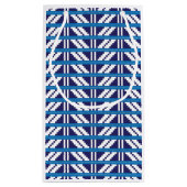 青と白のラトビアのラトガール民族フォークアート スモールペーパーバッグ (裏面)