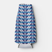 青と白のラトビアのラトガール民族フォークアート ボトルクーラー (正面)