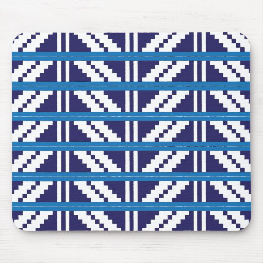青と白のラトビアのラトガール民族フォークアート マウスパッド (正面)