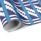 青と白のラトビアのラトガール民族フォークアート ラッピングペーパー (ロールコーナー)