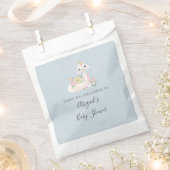 青と白のラマ男の赤ちゃんベビーシャワー フェイバーバッグ (クリップ留めされた状態)